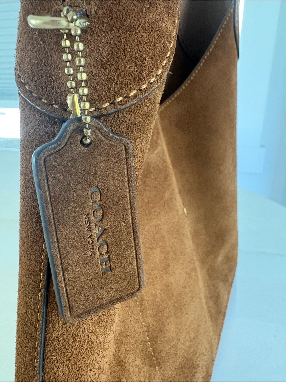 Coach Brown Suede Hobo Shoulder Bag - Picture 6 of 7